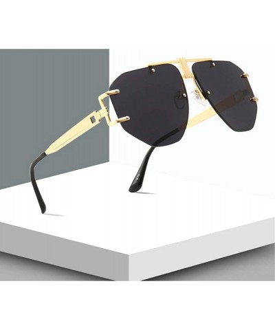Butterfly Fashion New Cut Edge Big Frame Retro Punk Style Wind Unisex Sunglasses - Grey - C918N09ITZI $23.89