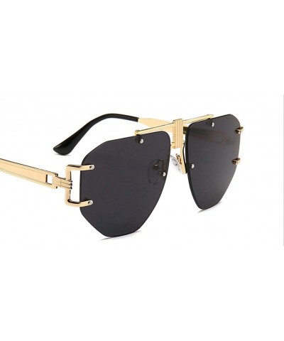 Butterfly Fashion New Cut Edge Big Frame Retro Punk Style Wind Unisex Sunglasses - Grey - C918N09ITZI $12.68
