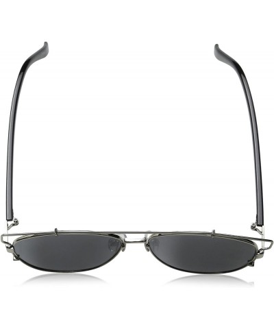 Aviator Technologic Full Metal Crossbar Flash Mirror Flat Lens Aviator Sunglasses - (Silver / Full Mirror) - C112ECUDTI5 $11.69