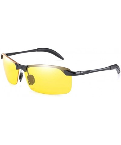 Goggle Men Polarized Photochromic Sunglasses Change Color Sun Glasses Day Night Vision Driving Goggles Male Rimless - C0199L2...