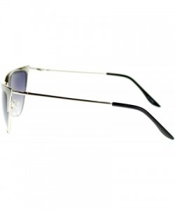 Cat Eye Womens Full Metal Frame Classic Retro Diva Cat Eye Sunglasses - Silver - C711TDG8JXT $10.65