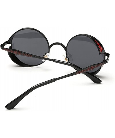 Round Vintage Hippie Retro Metal Round Circle Frame Sunglasses CS1039 - Gold Red - CN12O2ZC8JV $11.08