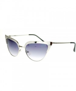 Cat Eye Womens Full Metal Frame Classic Retro Diva Cat Eye Sunglasses - Silver - C711TDG8JXT $10.65