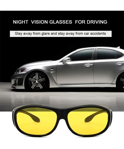 Wrap Night Driving Glasses Polarized Sunglasses for Prescription/Myopia Eyeglasses - Night Vision Goggles - C218UIY8NGD $19.14