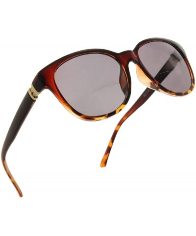 Square Cateye Bifocal Reading Sunglasses for Women Sunglass Readers with Designer Style - Brown/Leopard - C3182IKAD7E $21.09