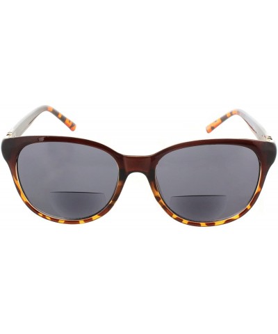 Square Cateye Bifocal Reading Sunglasses for Women Sunglass Readers with Designer Style - Brown/Leopard - C3182IKAD7E $21.09