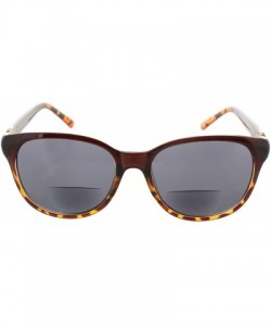 Square Cateye Bifocal Reading Sunglasses for Women Sunglass Readers with Designer Style - Brown/Leopard - C3182IKAD7E $21.09