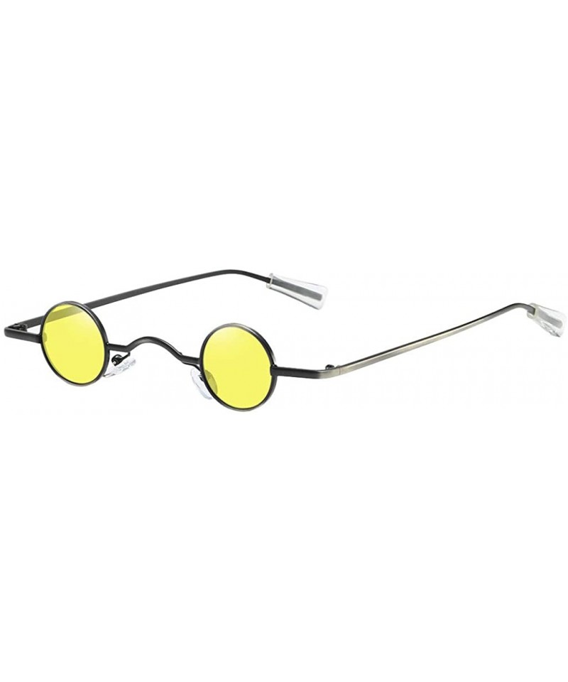 Semi-rimless 2020 New Fashion Hip Hop Sunglasses Glasses Vintage Retro Round Shape Aviator Sunglasses - Yellow - CE196SYSQTR ...