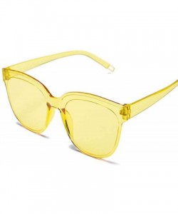 Goggle Sexy Cat Eye Sunglasses Women Er Mirror Pink Black Triangle Sun Glasses Female Shades Ladies UV400 - Yellow - CO198AHX...