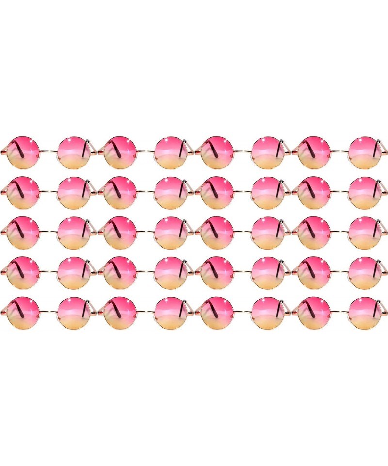Round 20 Pieces Wholesale Lot Small Round Circle Sunglasses Bulk Party Mix Assotrted - Gold_frame_pink-yellow - CT18C42TUQH $...