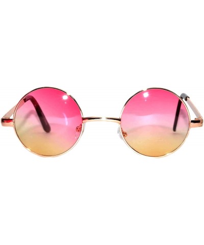 Round 20 Pieces Wholesale Lot Small Round Circle Sunglasses Bulk Party Mix Assotrted - Gold_frame_pink-yellow - CT18C42TUQH $...