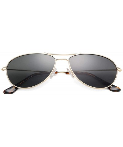 Aviator Vintage Polarized Aviator Sunglasses for Women - 100% UV Protection lens - Gold/Gray - CZ190404LXC $16.08