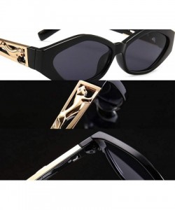 Goggle Retro Vintage Narrow Cateye Sunglasses for Women Clout Goggles hexagon Leopard sunglasses - 8 - CW193GAMESL $17.14