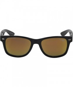 Square Unisex Destin Polarized Wrap Sunglasses - Shiny Black - C618MCMXXZ2 $24.93