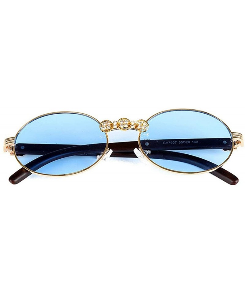 Oval Vintage Diamond Sunglasses Oval Glasses Women Small Retro Hip Hop Glasses Retro Sunglass Luxury Female Eyewear - CH18ZSE...