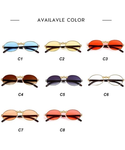 Oval Vintage Diamond Sunglasses Oval Glasses Women Small Retro Hip Hop Glasses Retro Sunglass Luxury Female Eyewear - CH18ZSE...