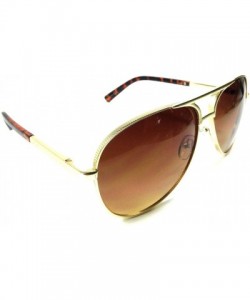 Aviator Coin Edge Metallic Aviator Sunglasses - Gold & Tortoise - CA12NU6HANK $14.86