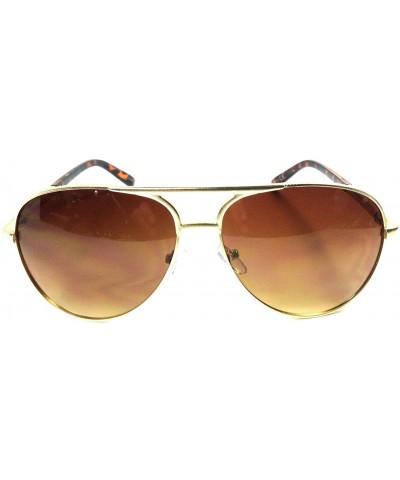 Aviator Coin Edge Metallic Aviator Sunglasses - Gold & Tortoise - CA12NU6HANK $14.86