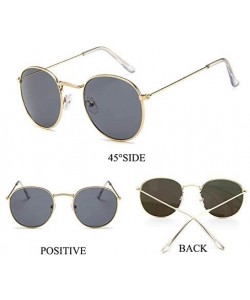 Round Sunglasses Mirror Classic Glasses Driving - Goldgray - CX198N82XZC $11.72