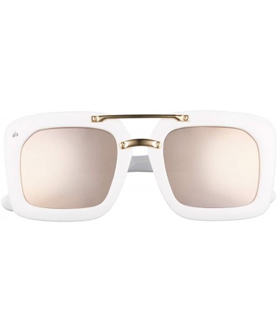 Aviator ICON Collection "The Karl" Designer Polarized Geometric Sunglasses - Shell White/Pink Mirror - CO186882WL2 $20.54