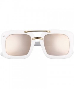 Aviator ICON Collection "The Karl" Designer Polarized Geometric Sunglasses - Shell White/Pink Mirror - CO186882WL2 $20.54