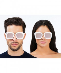 Aviator ICON Collection "The Karl" Designer Polarized Geometric Sunglasses - Shell White/Pink Mirror - CO186882WL2 $20.54