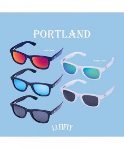 Rectangular Portland Polarized Retro Classic Sunglasses - Multiple Color Options - Gloss Black - CY18QHYD22N $19.14