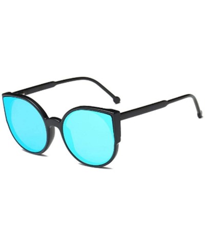 Aviator Coating Reflective Mirror Sunglasses Women Men Cat Eye Sun Glasses Gray Black - Gray - CT18YLZ0O23 $8.21