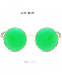 Round Sunglasses Circular Vintage Pink Round - Gold Green - CZ18WIH3M0A $18.59