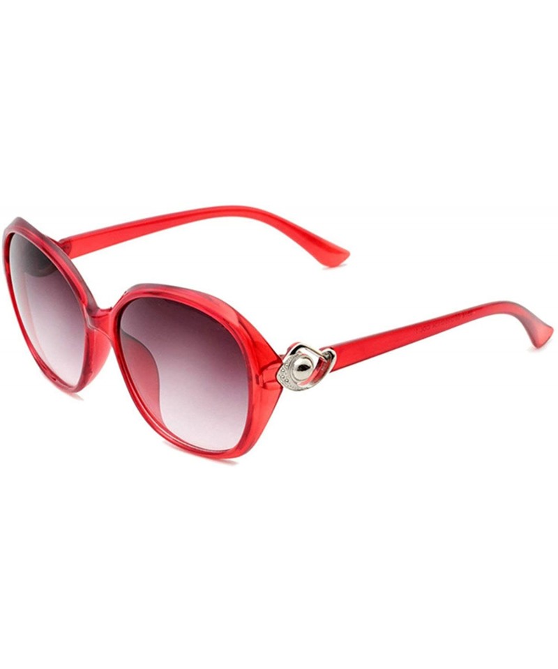 Sport Retro Polarized Sunglasses Eye for Women PC Resin UV 400 Protection Sunglasses - Red - CB18T3X57G2 $17.33