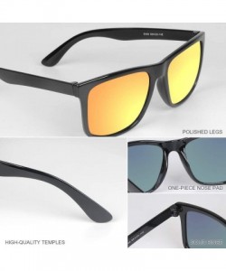 Square Polarized Sunglasses for Men Retro Unisex Rimmed Sunglasses UV Protection Fashion Square Mirrored Sunglasses - CV18WES...