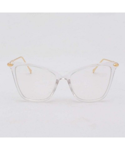 Round Nerd Glasses Classic Fashion Frame Clear Lens Square Round Rectangle - White - CJ18Z366T4K $11.30