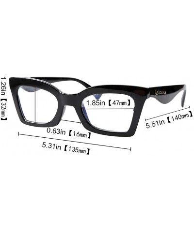Oversized Anti-Blue Blocker Light Butterfly Readers Cateye Reading Glasses - Anti Blue -2 Pairs/ Black+woodgrain - CW18ZKEX38...