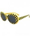 Oval Sunglasses for Men and Women Retro Vintage Clout Goggles Rapper Oval Shades Unique Hit Color Sun Glasses - B - CC199HW3Y...