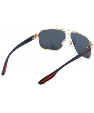 Aviator Classic Polarized Men's Sunglasses- Vintage Framed Sunglasses Men's Sunglasses - E - CZ18SM973K8 $33.04