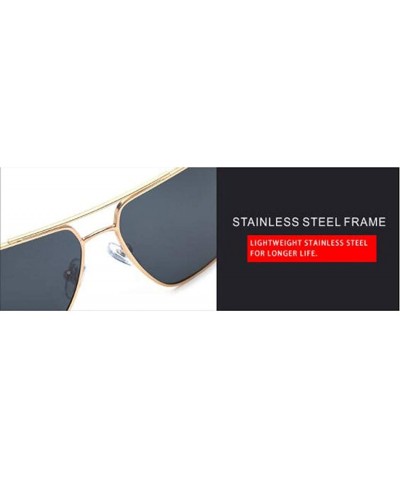 Aviator Classic Polarized Men's Sunglasses- Vintage Framed Sunglasses Men's Sunglasses - E - CZ18SM973K8 $33.04
