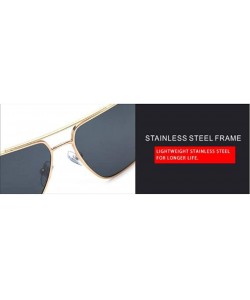 Aviator Classic Polarized Men's Sunglasses- Vintage Framed Sunglasses Men's Sunglasses - E - CZ18SM973K8 $33.04