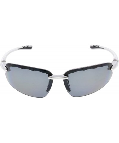 Rimless Polycarbonate Polarized Sport Sunglasses Half Rimless TR90 Unbreakable - Silver/Grey Lens - CX12N7XDQB6 $17.11