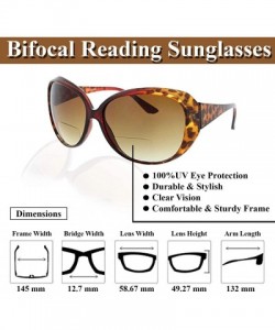 Square Bodacious Bifocal Reading Sunglasses Readers for Women - Tortoise - CO11O27QX3R $13.50