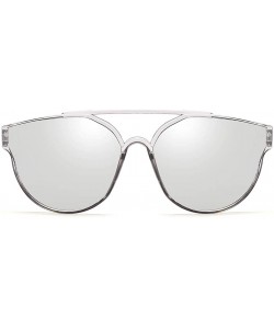 Oval Unisex Sunglasses Retro Black Drive Holiday Oval Non-Polarized UV400 - White - CH18R6Y6A4Q $7.16