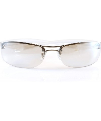 Goggle Semi-Rimless Color Tinted Clear Arm Eyeglasses Wrap Sunglasses A218 - Clear - CM18GZSQKMN $15.77