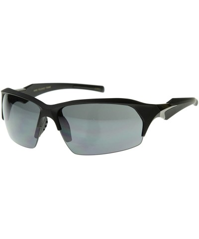 Sport Premium Shatterproof TR-90 Half Jacket Sports Eyewear Sunglasses (Matte Black) - CI116O2M8IH $9.58