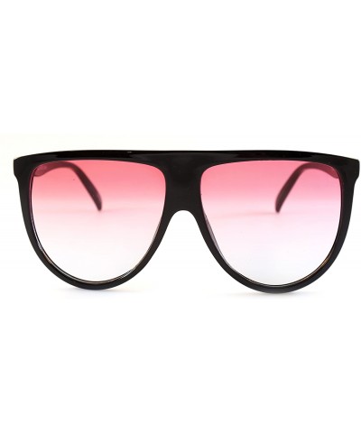 Aviator Cool Color Tinted Flat Lens Flat Top Square Sunglasses A016 - Black/ Red Purple Gradient - CG185DTXXXC $21.76