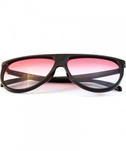 Aviator Cool Color Tinted Flat Lens Flat Top Square Sunglasses A016 - Black/ Red Purple Gradient - CG185DTXXXC $10.74