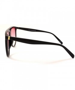 Aviator Cool Color Tinted Flat Lens Flat Top Square Sunglasses A016 - Black/ Red Purple Gradient - CG185DTXXXC $10.74