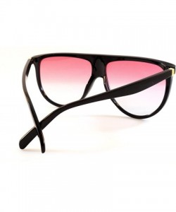 Aviator Cool Color Tinted Flat Lens Flat Top Square Sunglasses A016 - Black/ Red Purple Gradient - CG185DTXXXC $10.74