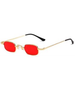 Oval Women Classic Sunglasses Oval Small Sunglasses Rainbow Eyewear With Case UV400 Protection - Gold Frame/Red Lens - CS18XD...