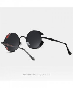 Sport Polarized Round Sunglasses for Men Driving Fishing UV Protection Vintage Retro Golden Frame - Black Grey - C518YSYQR78 ...