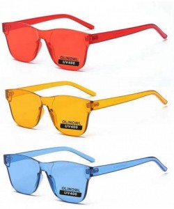 Round Oversized Sunglasses Transparent Eyeglasses - Red+orange+blue - CW18A2X990D $13.44