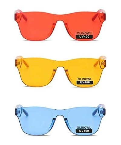 Round Oversized Sunglasses Transparent Eyeglasses - Red+orange+blue - CW18A2X990D $13.44